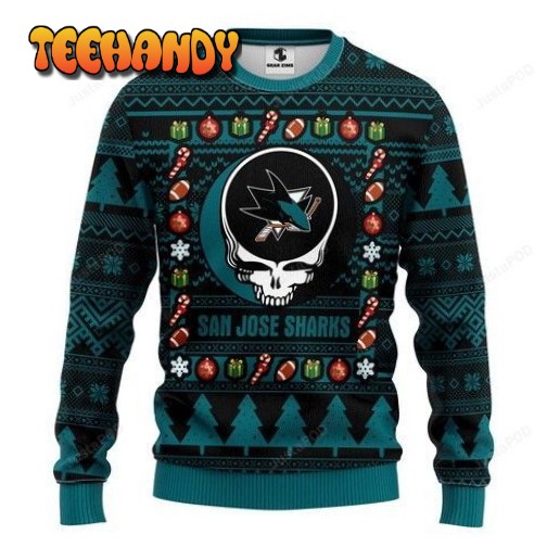 Nhl San Jose Sharks Grateful Dead Ugly Christmas Sweater, Ugly Sweater