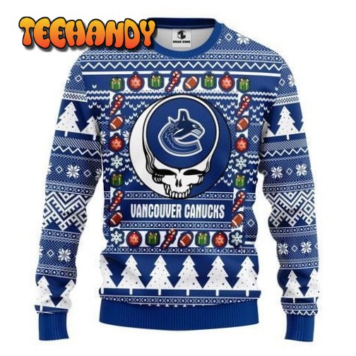 Nhl Vancouver Canucks Grateful Dead Ugly Christmas Sweater, Ugly Sweater