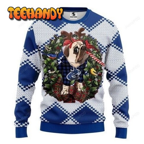 Nhl Vancouver Canucks Pug Dog Ugly Christmas Sweater, Ugly Sweater