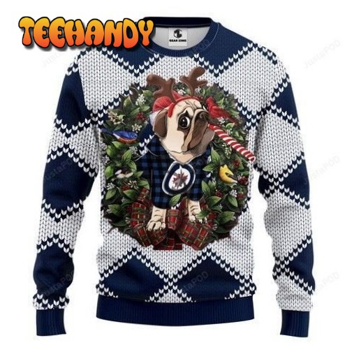 Nhl Winnipeg Jets Pug Dog Ugly Christmas Sweater