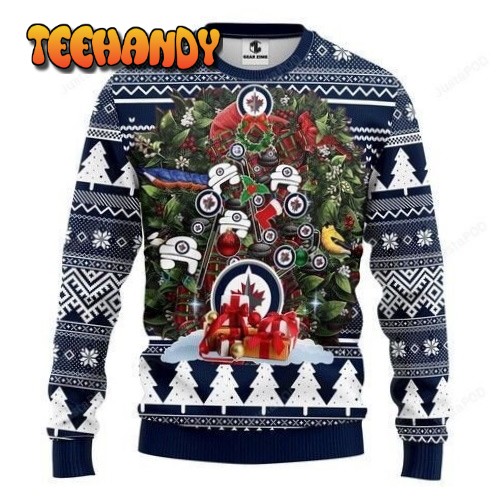 Nhl Winnipeg Jets Tree Christmas Ugly Christmas Sweater, Ugly Sweater