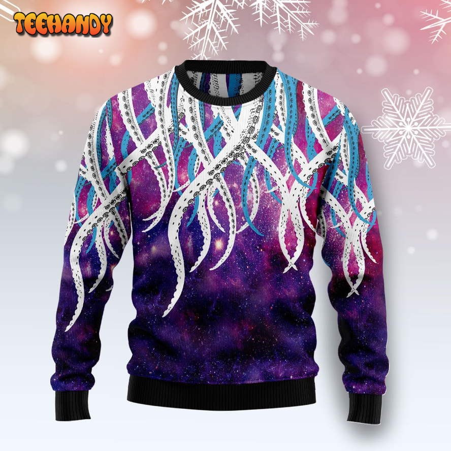 Octopus Galaxy Ugly Christmas Sweater, All Over Print Sweatshirt, Ugly Sweater