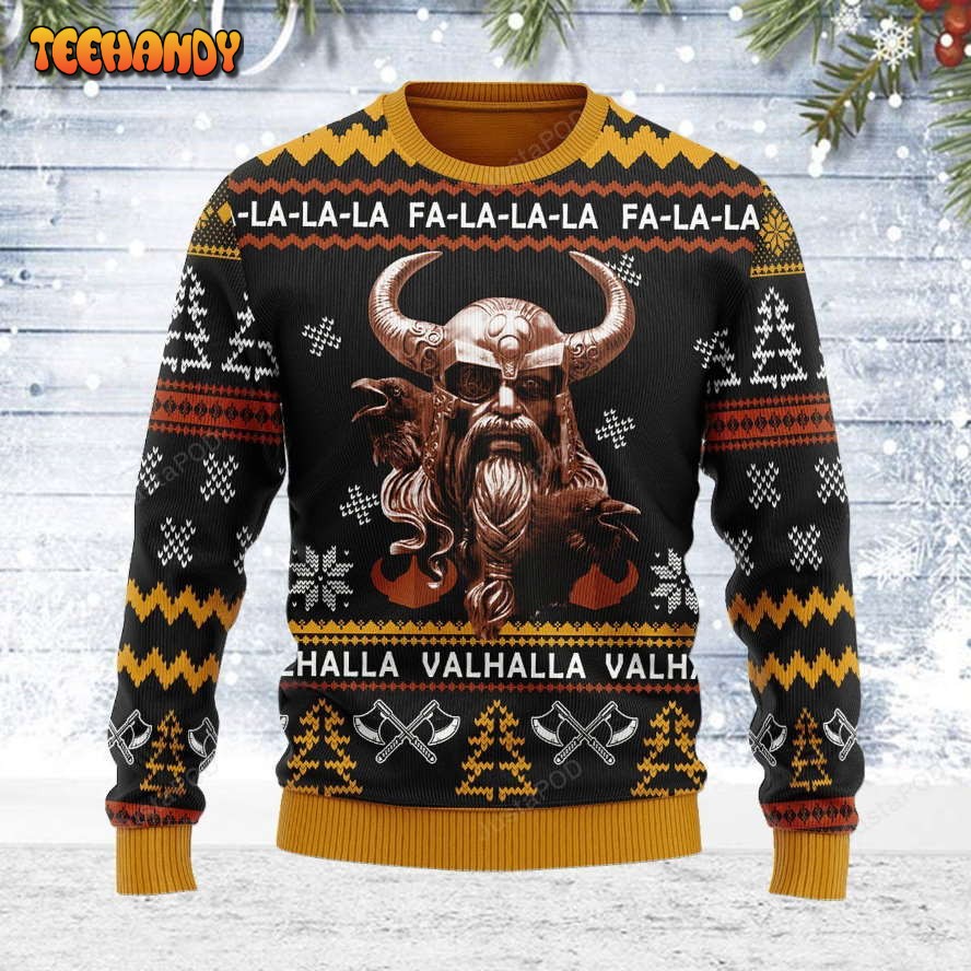 Odin Valhalla Ugly Christmas Sweater, All Over Print Sweatshirt, Ugly Sweater