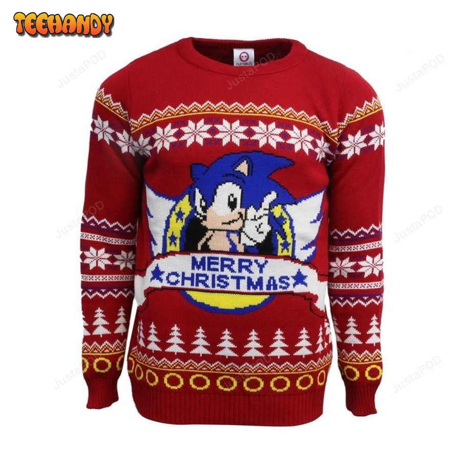 Official Classic Sonic the Hedgehog Christmas Ugly Sweater, Ugly Sweater