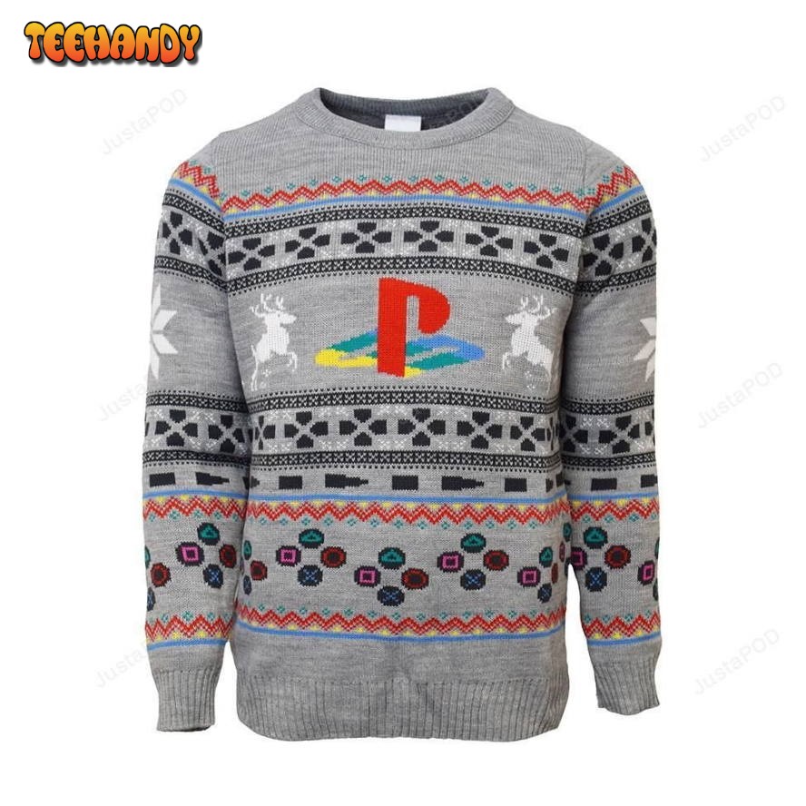 Official PlayStation Console Christmas Ugly Sweater, Ugly Sweater