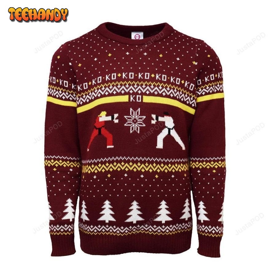 Official Street Fighter Ken Vs. Ryu Ugly Sweater, Ugly Sweater