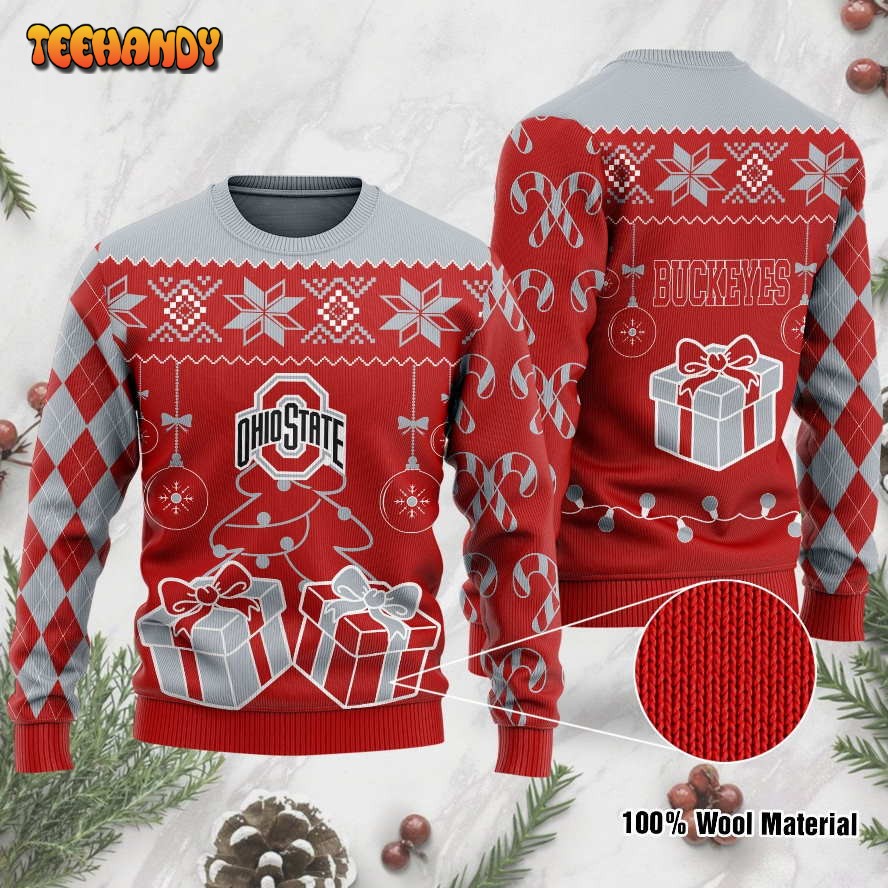 Ohio State Buckeyes Funny Ugly Christmas Sweater, Ugly Sweater