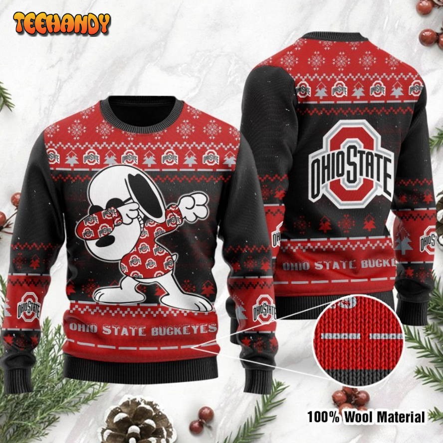 Ohio State Buckeyes Snoopy Dabbing Holiday Party Ugly Christmas Sweater