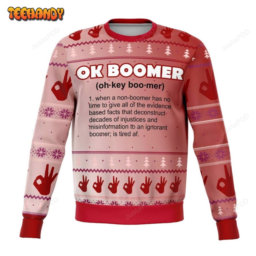 Ok Boomer Mean Ugly Christmas Sweater, Ugly Sweater, Christmas Sweaters