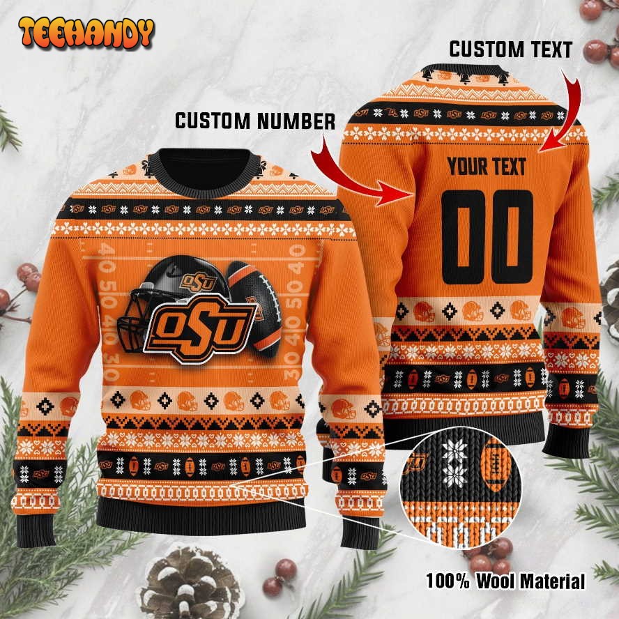 Oklahoma State Cowboys Custom Name & Number Personalized Ugly Sweater