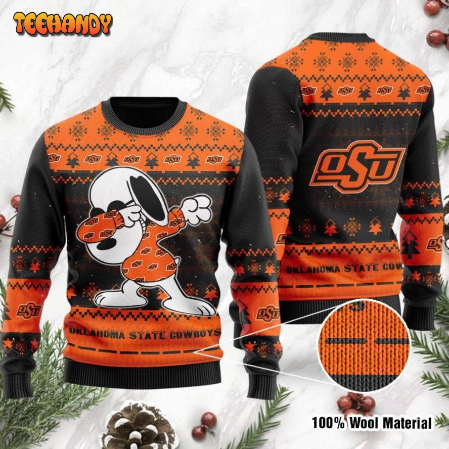 Oklahoma State Cowboys Snoopy Dabbing Holiday Party Ugly Sweater