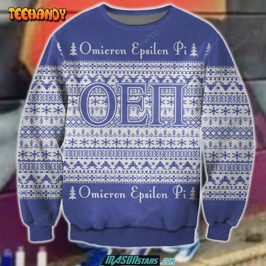 Omicron Epsilon Pi 3D Print Ugly Christmas Sweater, Ugly Sweater