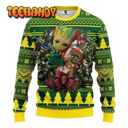 Oregon Ducks Groot Hug Ugly Christmas Sweater, All Over Print Sweatshirt