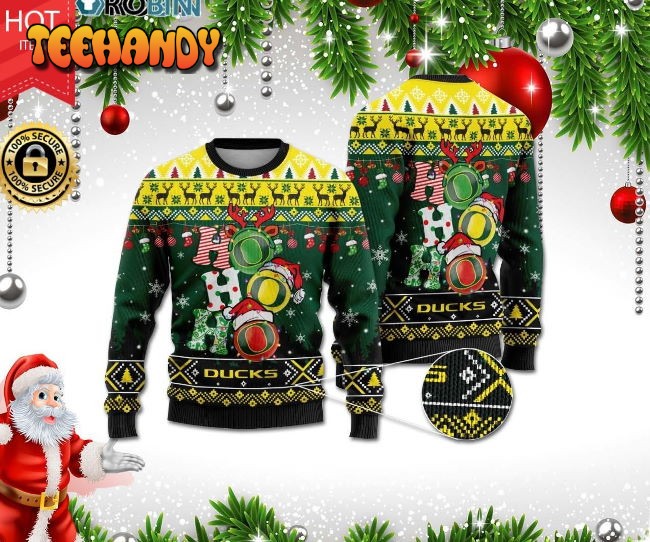 Oregon Ducks Ho Ho Ho Ugly Christmas Sweater, All Over Print Sweatshirt