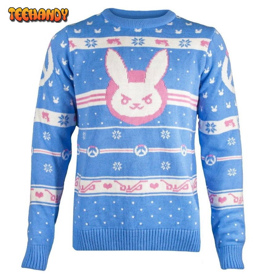 Overwatch D.Va Snow Bunny Knitted Christmas Jumper  Sweater, Ugly Sweater