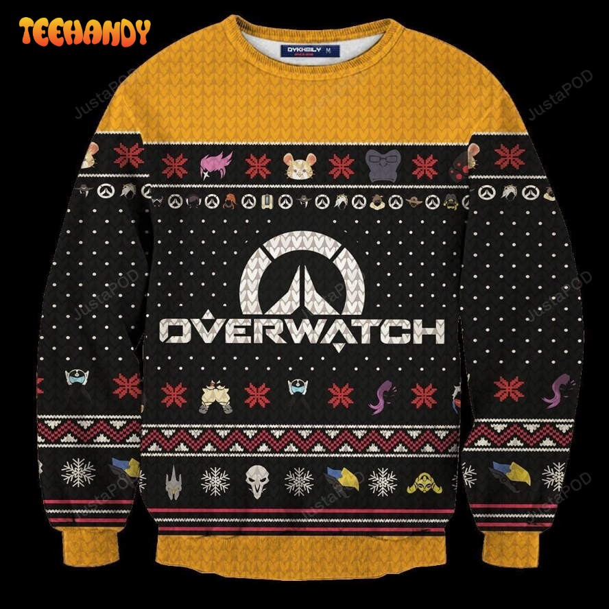 Overwatch Ugly Christmas Sweater, All Over Print Sweatshirt, Ugly Sweater