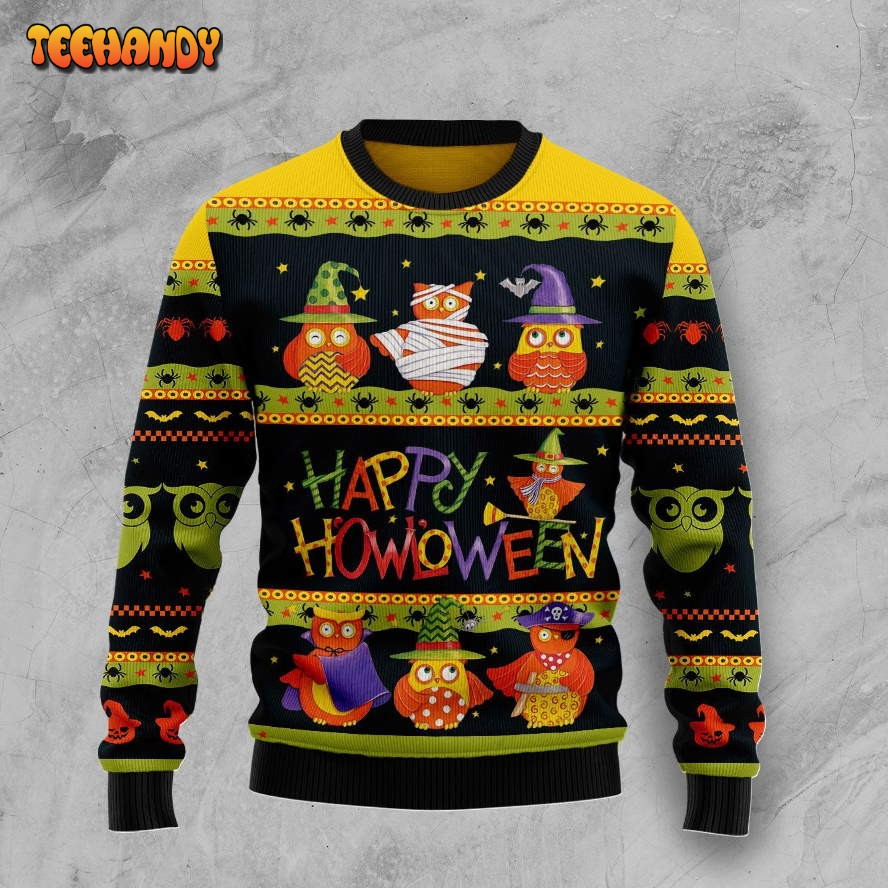 Owl Howloween For Unisex Ugly Christmas Sweater, All Over Print Sweatshirt