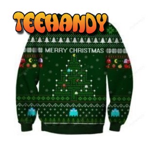 Pac-Man Merry Christmas Ugly Christmas Sweater, All Over Print Sweatshirt