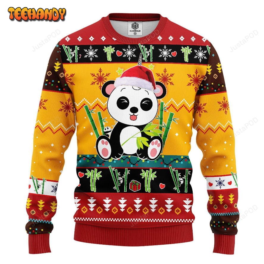 Panda Ugly Christmas Sweater, All Over Print Sweatshirt, Ugly Sweater