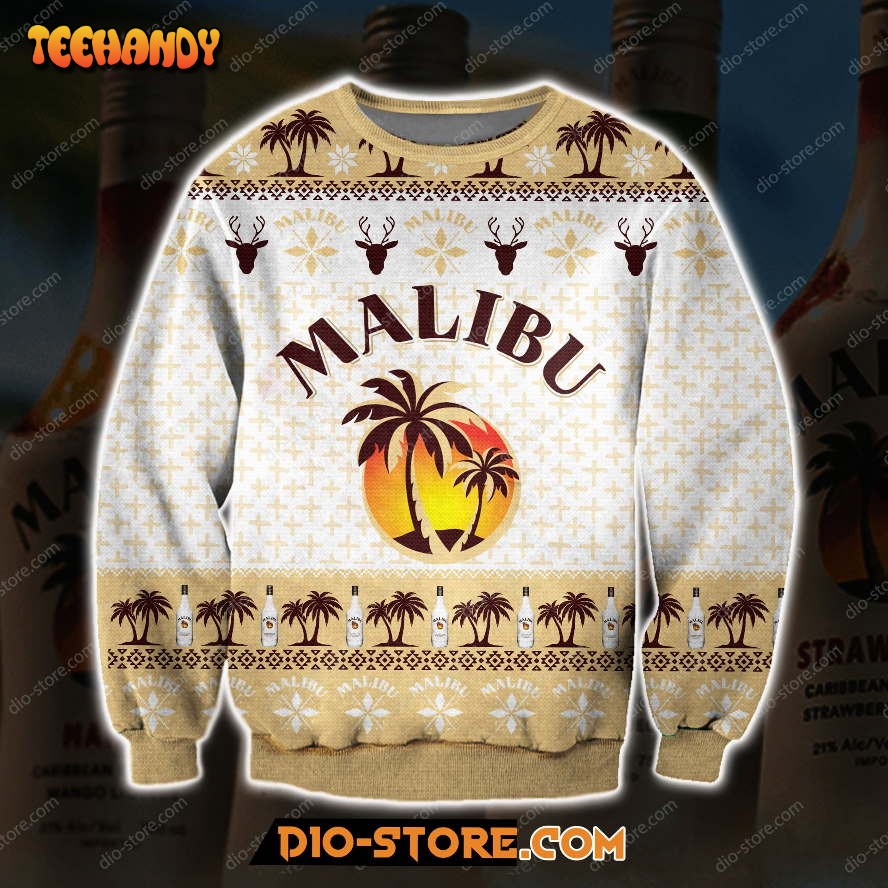 Pattern Malibu Rum Ugly Christmas Sweater, All Over Print Sweatshirt