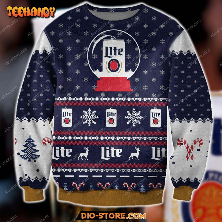 Pattern Miller Lite Ugly Christmas Sweater, All Over Print Sweatshirt