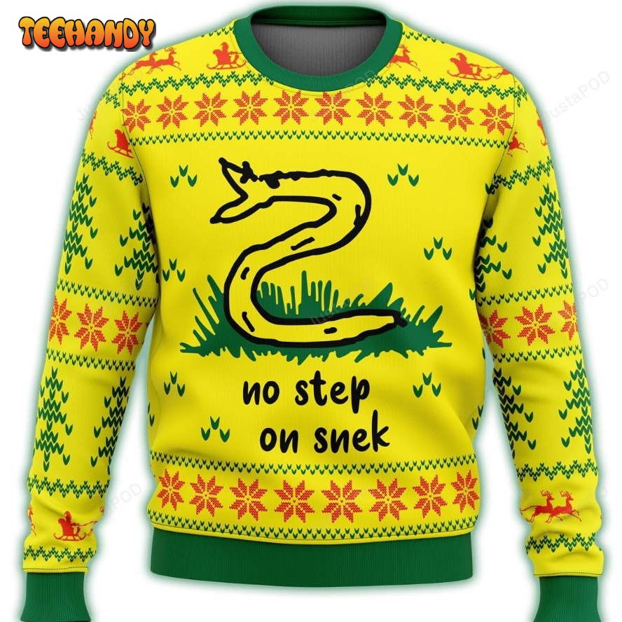 Pattern No Step On Snek Ugly Christmas Sweater, All Over Print Sweatshirt