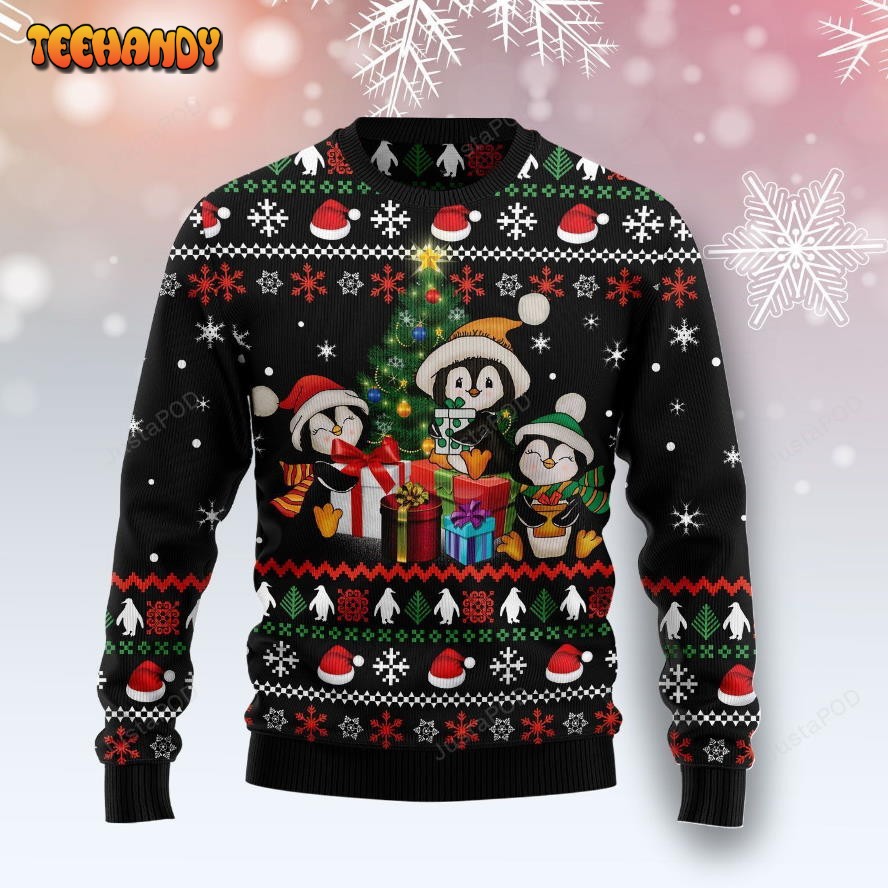 Penguin Christmas Tree Ugly Christmas Sweater, Ugly Sweater