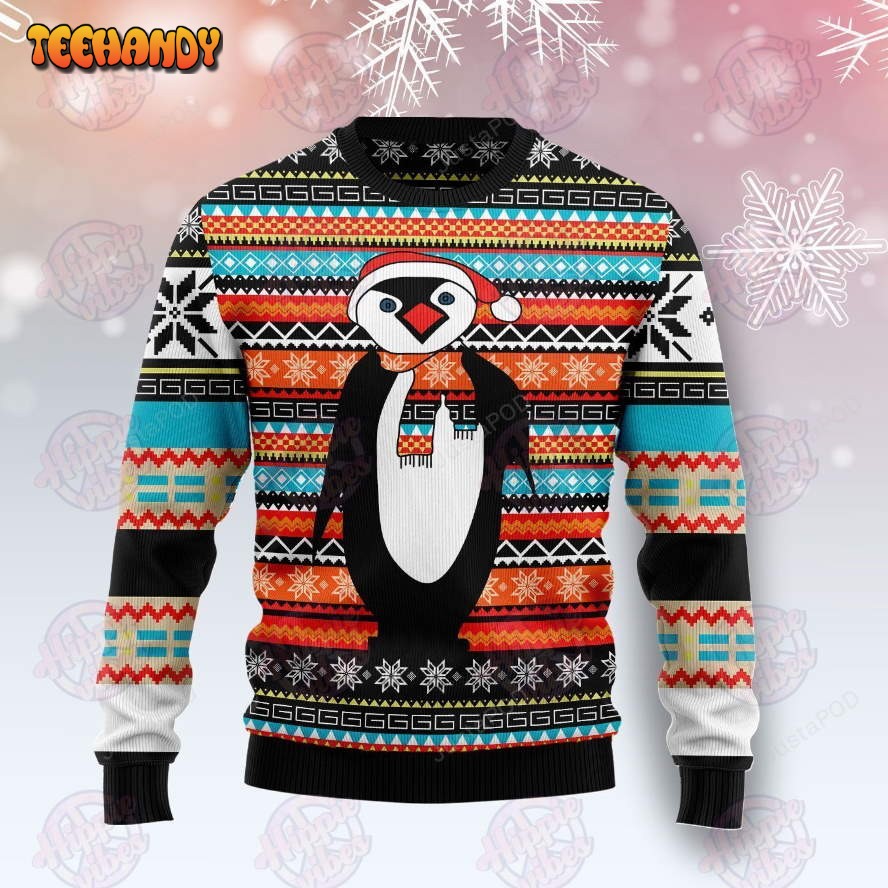 Penguin Christmas Ugly Christmas Sweater, All Over Print Sweatshirt