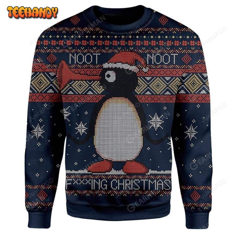 Penguin Ugly Christmas Sweater, All Over Print Sweatshirt, Ugly Sweater