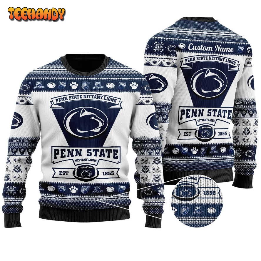 Penn State Nittany Lions Football Team Logo Ugly Christmas Sweater