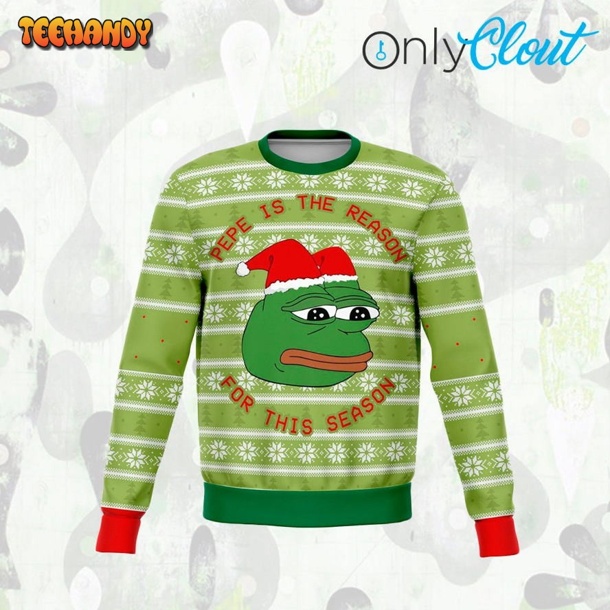 Pepe Is The Reason For The Season Funny Ugly Christmas Sweater, Ugly Sweater