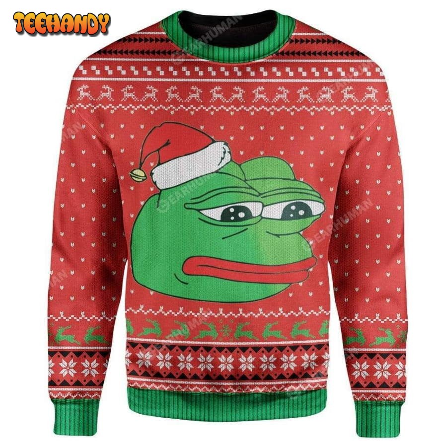 Pepe The Frog Ugly Christmas Sweater, All Over Print Sweatshirt, Ugly Sweater