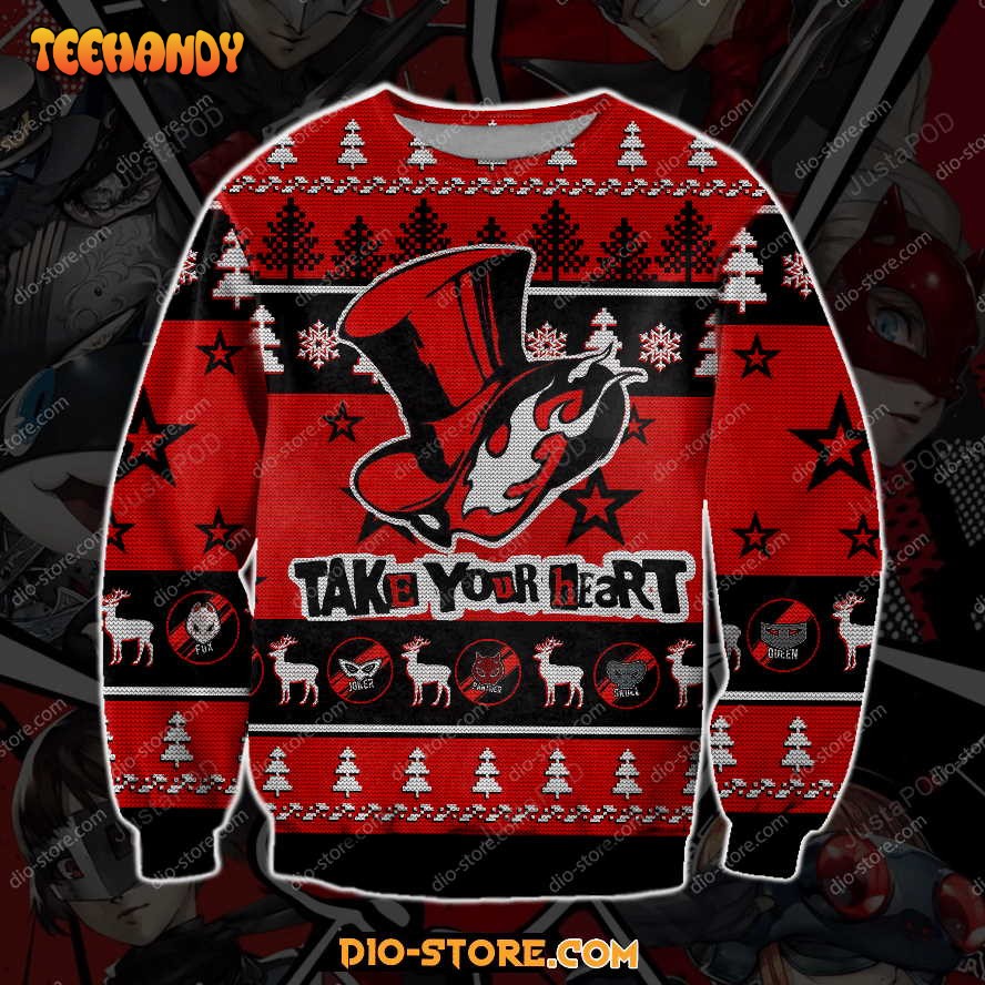 Persona 5 Ugly Christmas Sweater, All Over Print Sweatshirt, Ugly Sweater