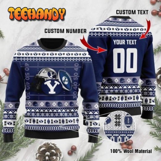 Personalized Custom Name And Number Byu Cougars Custom Christmas Sweater