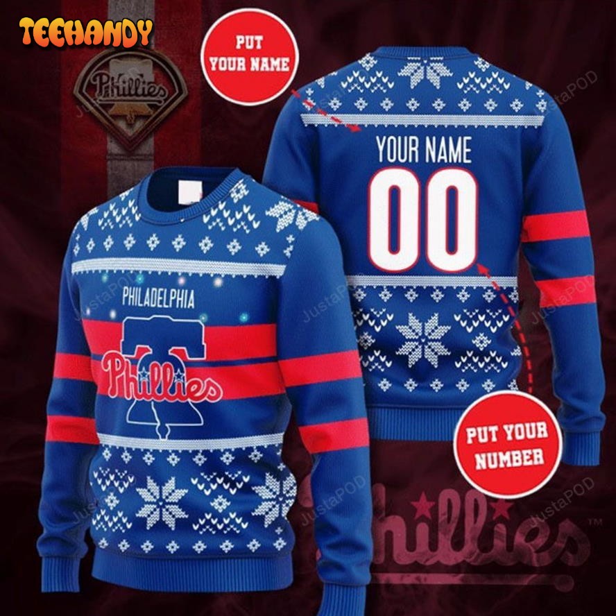 Personalized Custom Name And Number Philadelphia Phillies Ugly Sweater