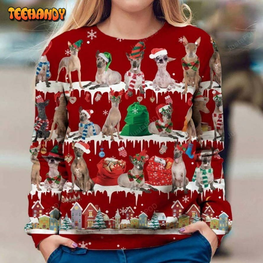 Peruvian Hairless Dog Ugly Christmas Sweater, All Over Print Sweatshirt