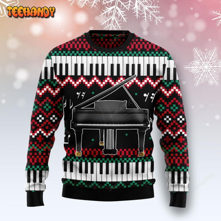 Piano Awesome Ugly Christmas Sweater, All Over Print Sweatshirt