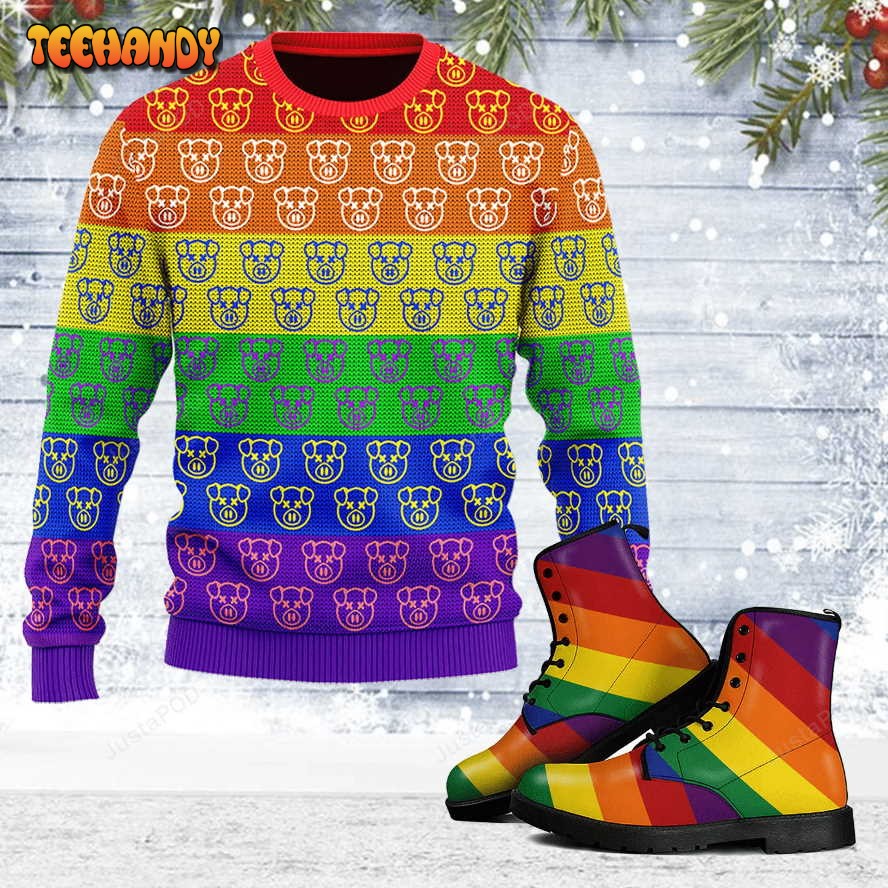 Pig Colorful Rainbow Jeffree Star For Unisex Ugly Christmas Sweater