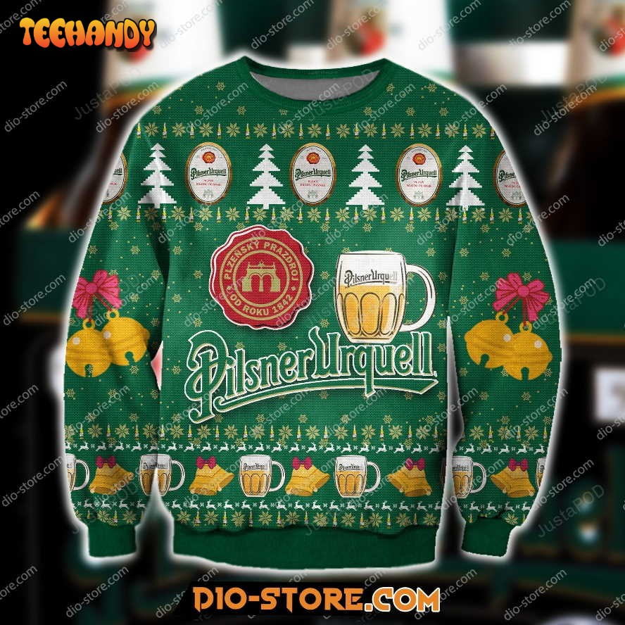 Pilsner Urquell Knitting Ugly Christmas Sweater, All Over Print Sweatshirt