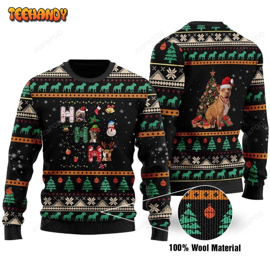 Pitbull Ugly Christmas Sweater, All Over Print Sweatshirt, Ugly Sweater