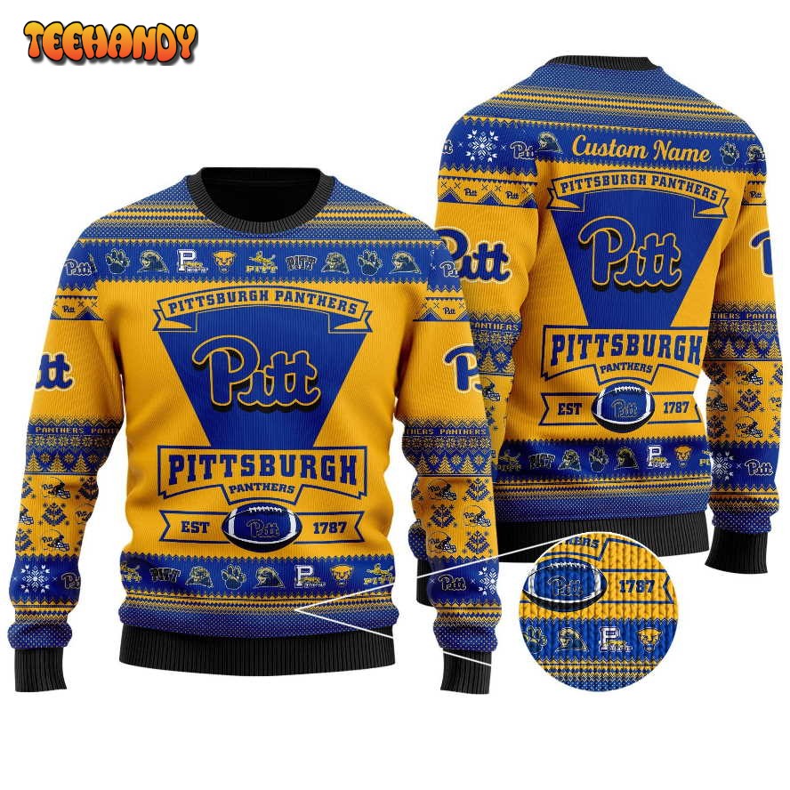 Pittsburgh Panthers Football Team Logo Personalized Christmas Sweater