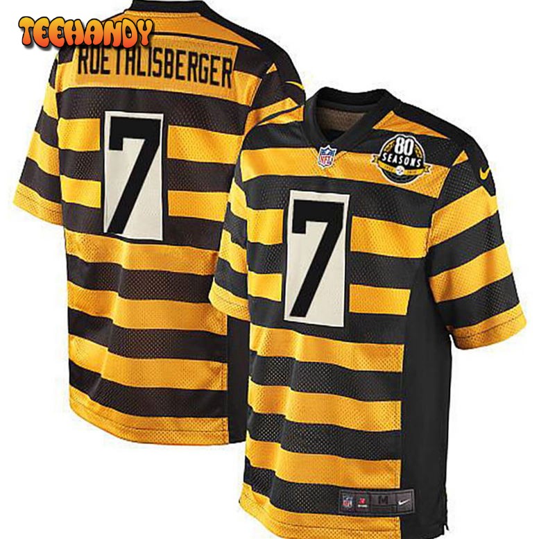 Pittsburgh Steelers Ben Roethlisberger Yellow 80th Anniversary Throwback Jersey