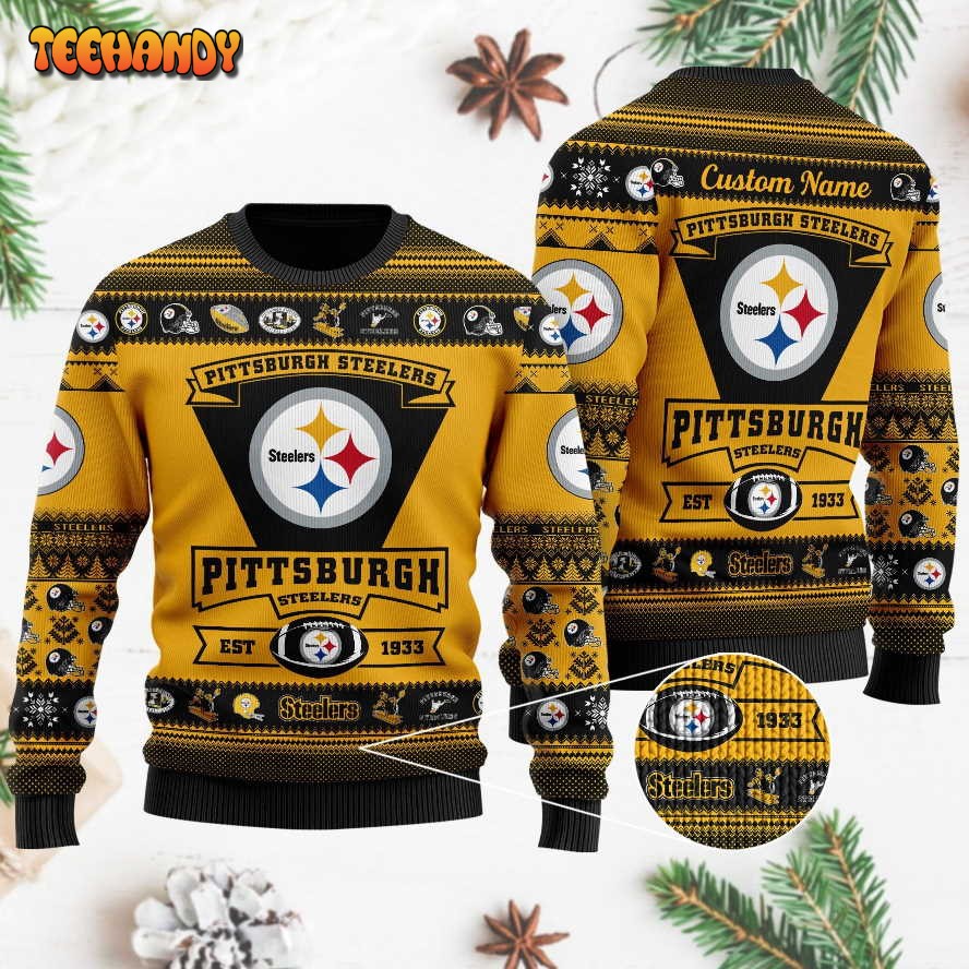 Pittsburgh Steelers Football Team Logo Personalized Ugly Sweater