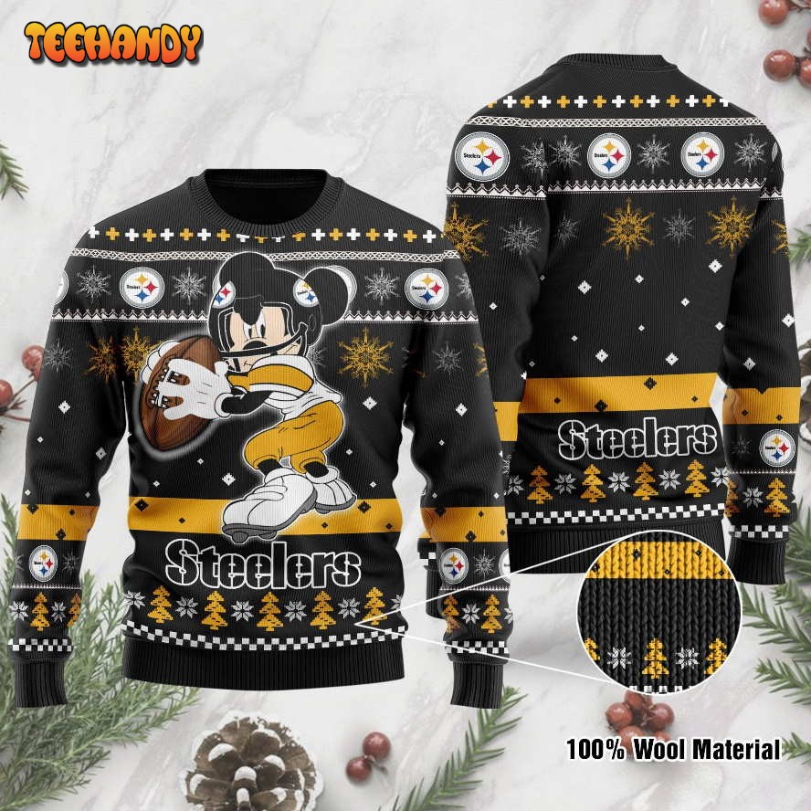 Pittsburgh Steelers Mickey Mouse Funny Ugly Christmas Sweater