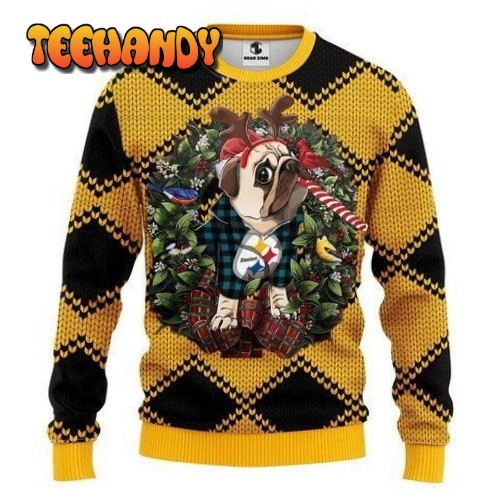 Pittsburgh Steelers Pug Dog For Unisex Ugly Christmas Sweater