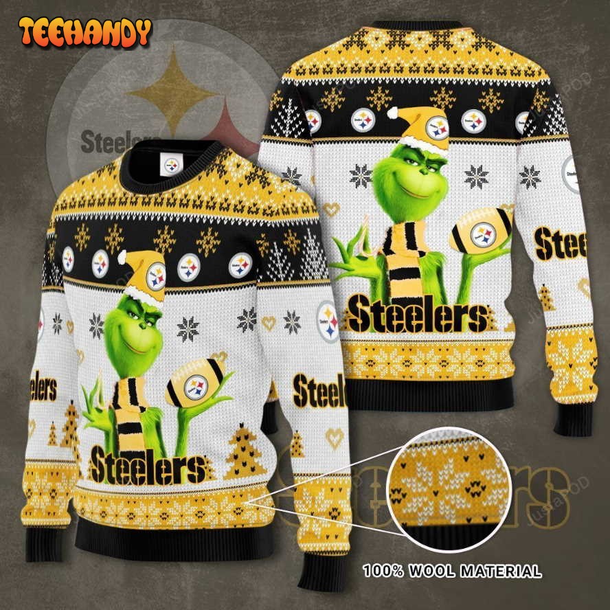 Pittsburgh Steelers The Grinch Ugly Christmas Sweater, Ugly Sweater