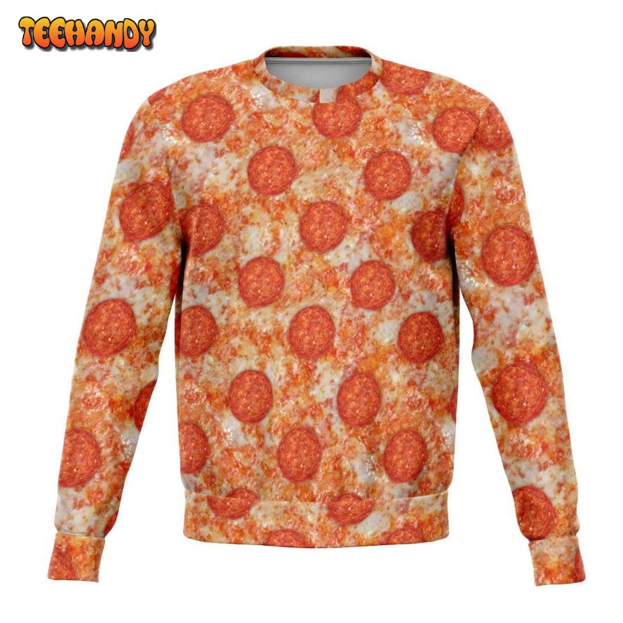 Pizza Pepperoni Ugly Christmas Sweater, All Over Print Sweatshirt, Ugly Sweater