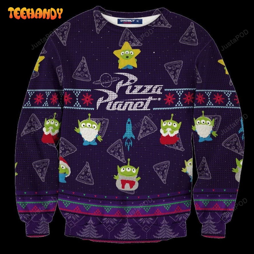 Pizza Planet Ugly Christmas Sweater, All Over Print Sweatshirt, Ugly Sweater