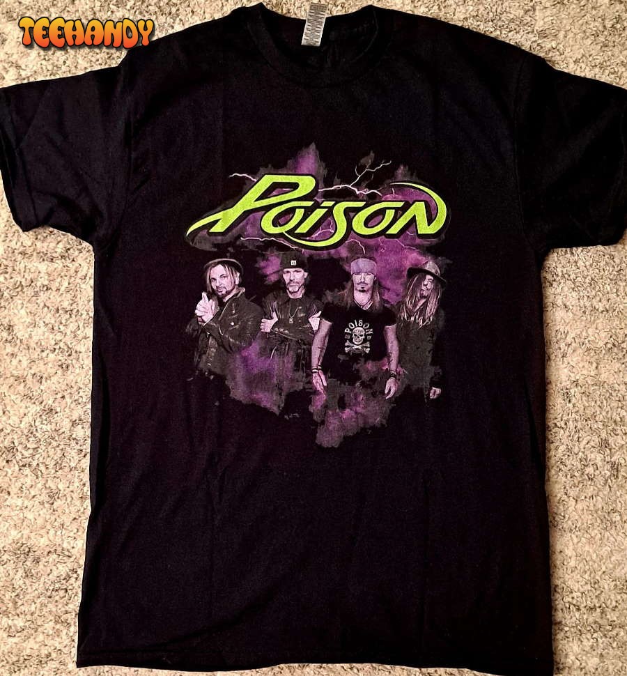 Poison The Stadium Tour 2022 Purple Smoke With Band Photo Shirt