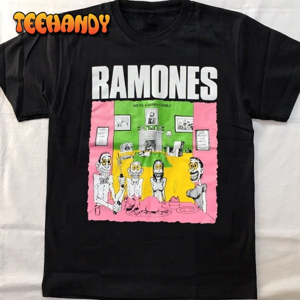 Ramones We’re Happy Family T-Shirt, Ramones Tour 1977 T-Shirt